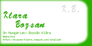 klara bozsan business card